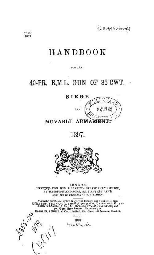 Handbook for the 40-pr R.M.L. gun of 35 cwt (1897)